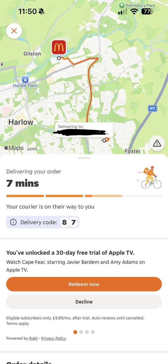 lfcforever86's tweet photo. Hey @JustEatUK i ordered food at 6:45pm last night and still hadn’t received it 18 hrs later. It’s still out for delivery apparently, think the driver may be lost? https://t.co/Oyf93v9JRD