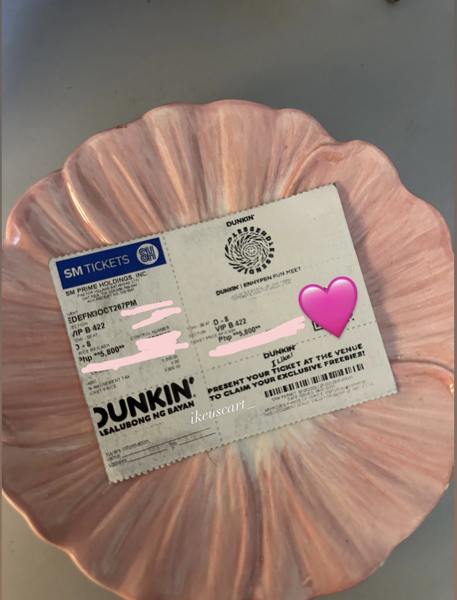 ikeuscart_'s tweet photo. wtt lft ph enhypen dunkin funmeet

have: (1) vip b - 422 row d + cash diff and photocards
want: (1) svip a left/right pref row a-j 
dm! 

will only entertain trade inquiries po muna 🙏🏻 https://t.co/TKVxva1YV1