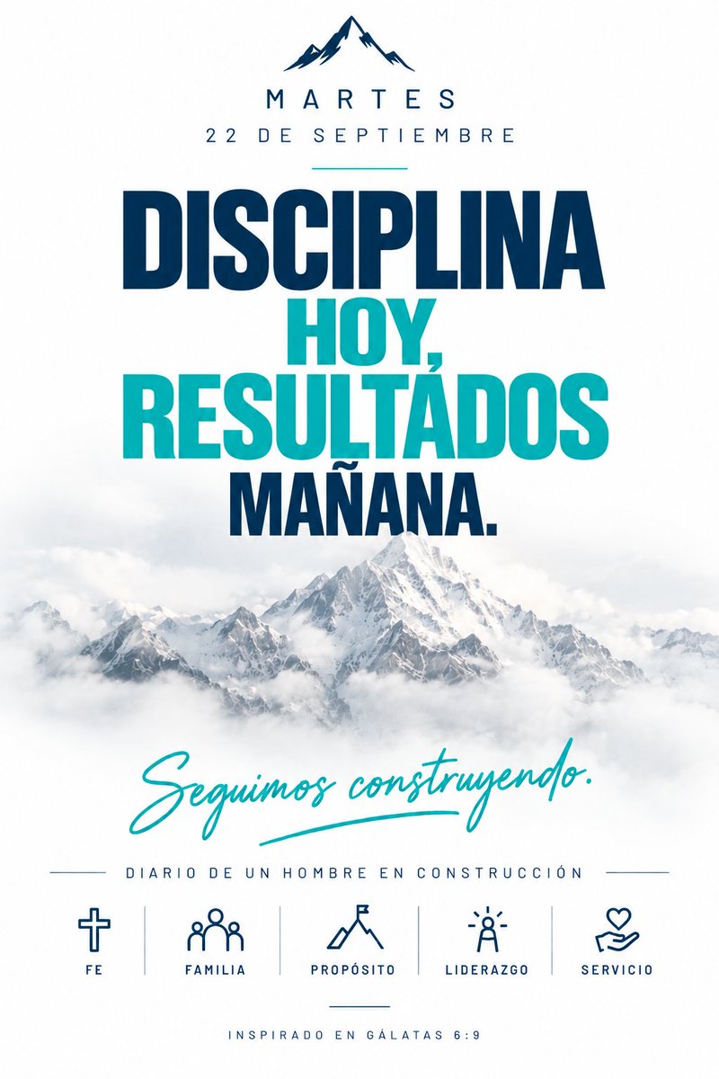 CaGiMoHe's tweet photo. Hay días sin aplausos, marcas personales ni grandes avances. Ahí también cuenta presentarse, cumplir lo acordado conmigo y hacer bien lo pequeño. La constancia se construye lejos del reflector.

Seguimos construyendo.
Inspirado en Gálatas 6:9. https://t.co/nExNFg0jih