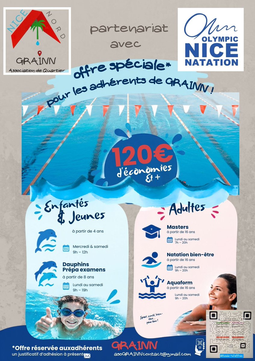 AssoGRAINN's tweet photo. Et hop c'est reparti !
📢Oyez,oyez gens du quartier  Ray-Gorbella:
 Septembre est là! Prenons nos marques 📝
↪️l'Olympic Nice Natation réserve  aux adhérents de GRAINN de belles économies(100€ &amp;+)
↪️Toit J🌱
3 tables potagères libérées
Visite/rdv
AssoGRAINNcontact@gmail.com https://t.co/p5jyVnWYby