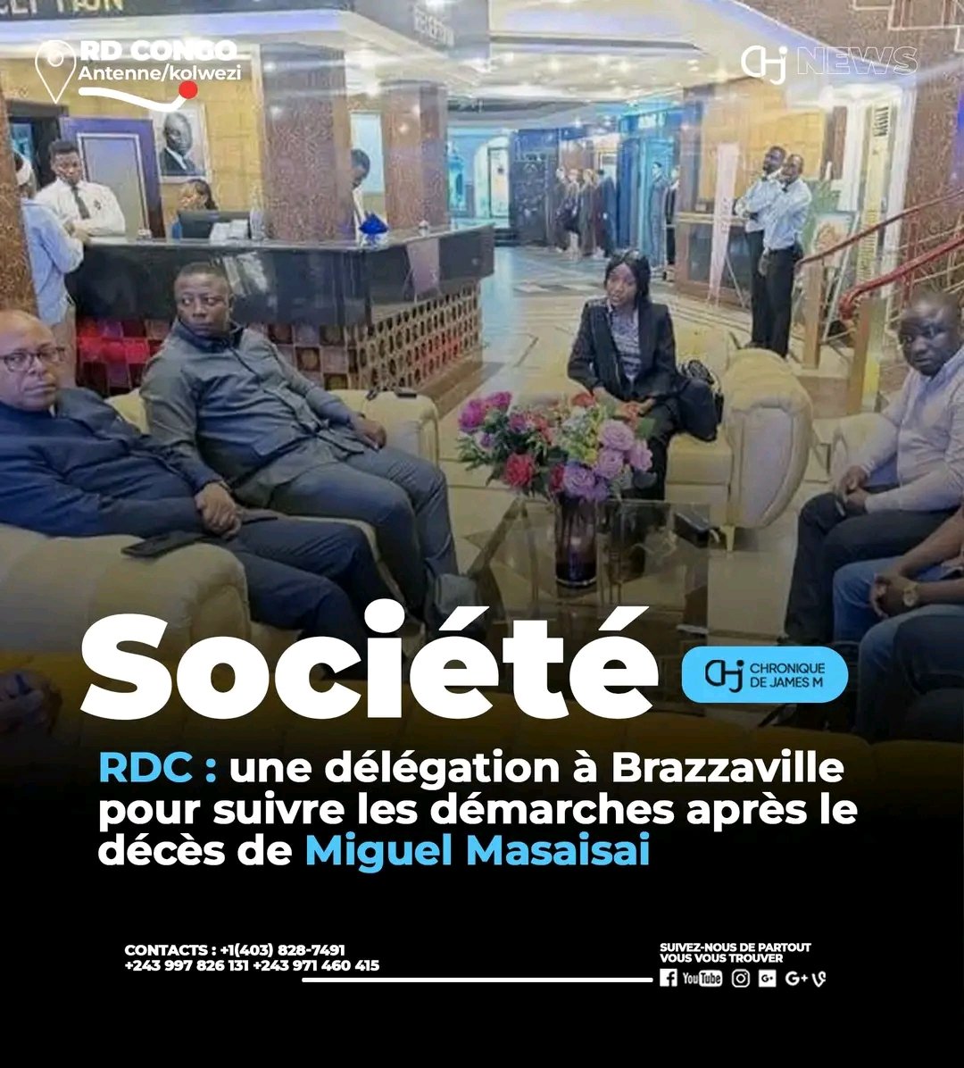 JamesMukeshaba's tweet photo. #RDC : Une délégation de la RDC séjourne à Brazzaville depuis lundi pour suivre les démarches liées au décès de Miguel Masaisai. 

Elle est attendue ce mardi 22 septembre à Ouesso, lieu de l’accident, afin de suivre les procédures en cours et d’accompagner les démarches administratives et judiciaires engagées après ce drame.

Suivre 👉🏽 @JamesMukeshaba