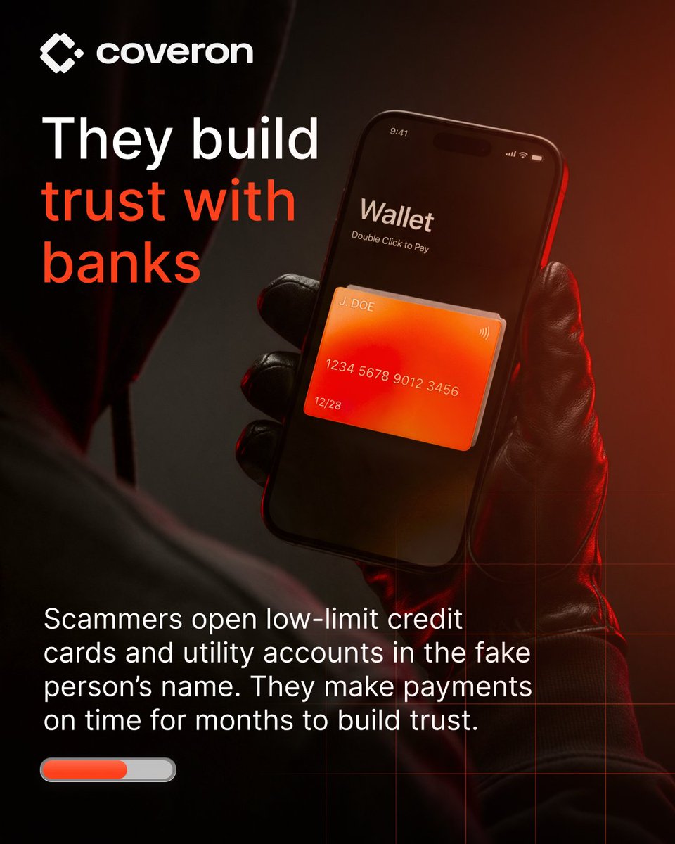 CoveronGlobal's tweet photo. And guess who gets stuck with the ruined credit and debt? You.

This is called synthetic identity fraud, and it’s happening to millions of Americans. Scammers can buy everything they need for a couple hundred dollars on the dark web to build a synthetic person. https://t.co/NuU40zXVmN