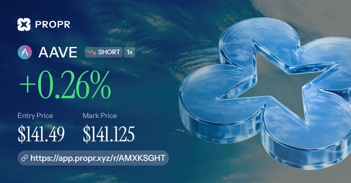SofieScenesHQ's tweet photo. +0.3% on $AAVE Short 1x on Propr 🚀

Trade with me: https://t.co/4wqcdoYLcu https://t.co/9NP8Ks3EWY