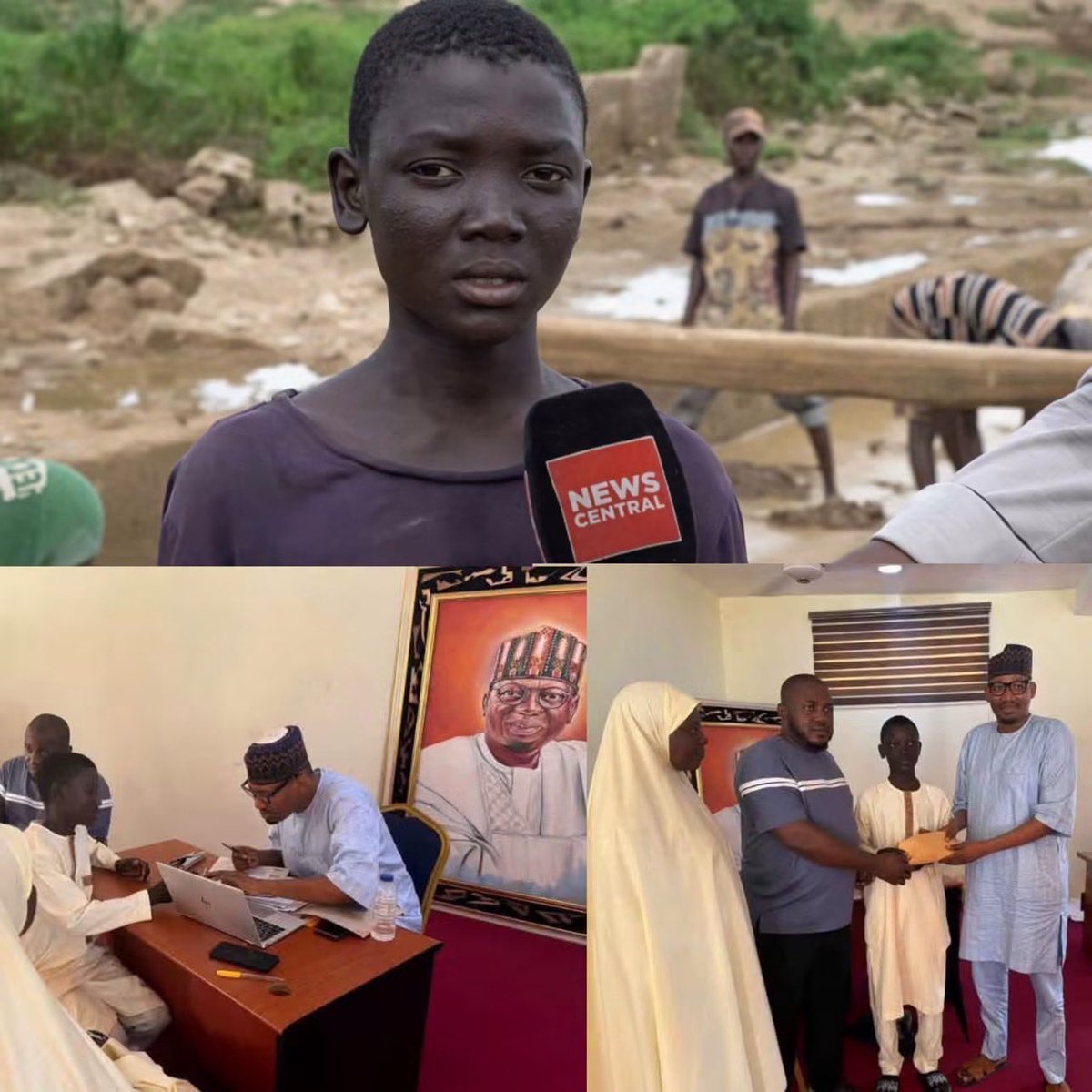 Sarki_sultan's tweet photo. Breaking news: 
Yazid the eloquent mining boy who speak to news men as witness to how the 37 late miners were arrested has been screened for the foreign scholarship by Distinguished Senator Mohammed Sani Musa 313 Scholarship Committee. https://t.co/iW3AEy088b