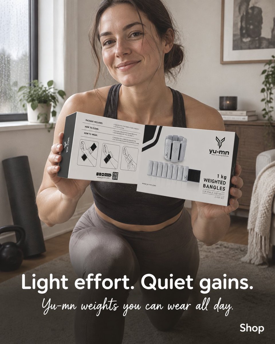 Yumnactive's tweet photo. Slide on YU‑MN Weighted Bangles like jewelry and make walks, yoga, or errands count. Tiny, fuss‑free wins you’ll actually feel—try a week and notice the difference. #Fitness #Wellness Tap the link in bio. https://t.co/lTHFOB1bZ6