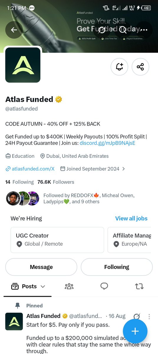 Derick__Edge's tweet photo. @Aromeh_Ali @LAntonioAF @atlasfunded Done ✅ https://t.co/BP0IEhQQ2k