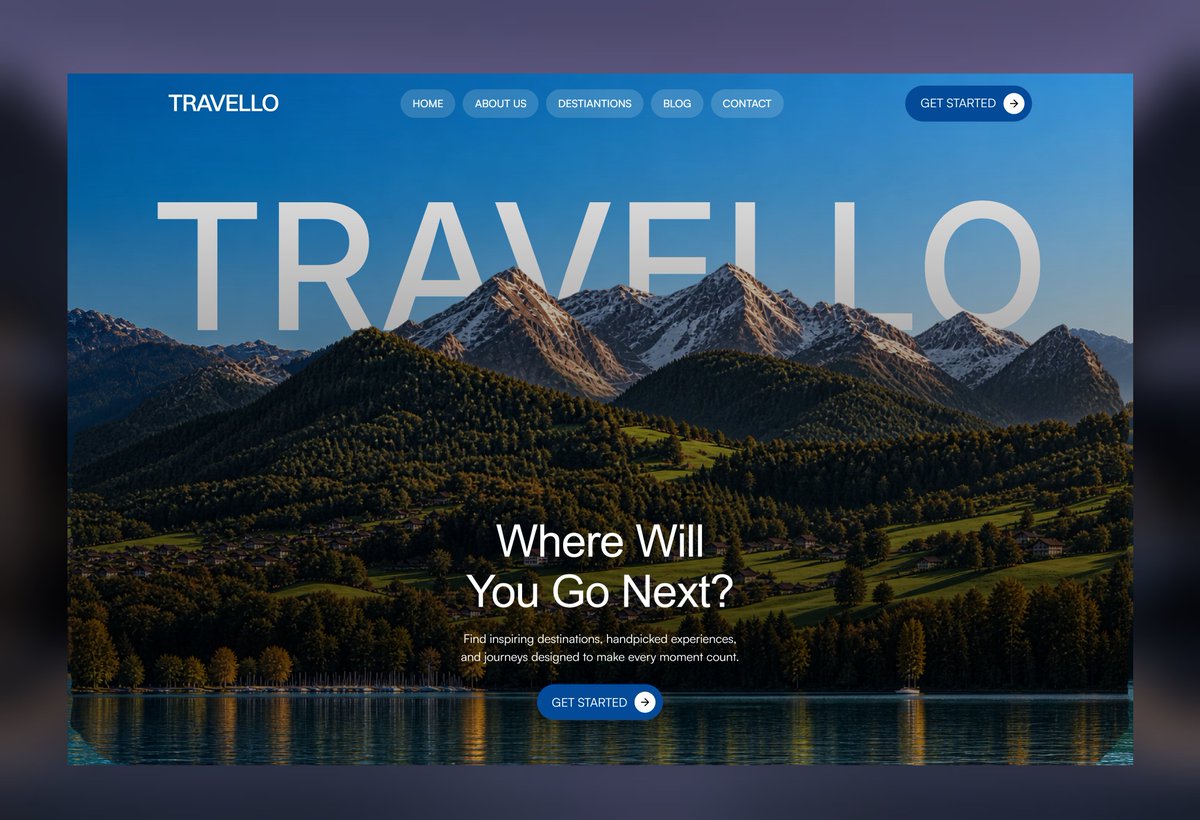 designorigin002's tweet photo. Hero section for travel agency template 🙂

does this hero looks good and can i use thi hero for my @framer  template🤔 https://t.co/EOhA1QNEjd