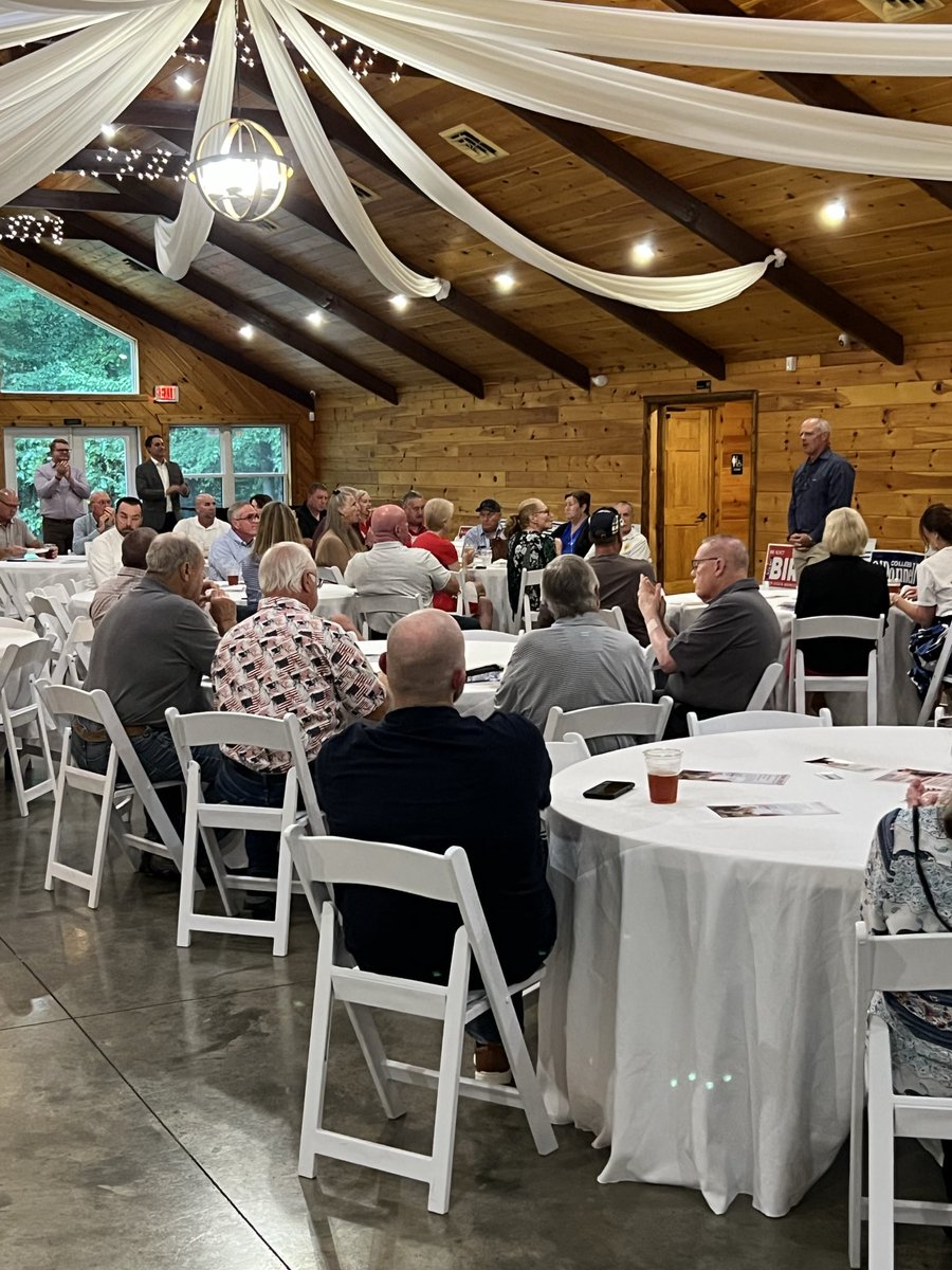 AdamCBird's tweet photo. Big campaign event in Mt. Orab last night!  @FrankLaRose @davetaylorOH and Colleen O’Donnell in front of a group of patriots ready to energize their friends and neighbors. 🇺🇸🇺🇸 https://t.co/S3d6oOQPDQ