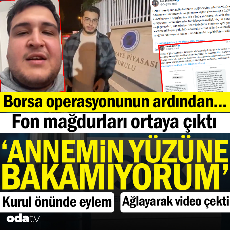 odatv's tweet photo. Sermaye Piyasası Kurulu'nun 130 fonu tasfiye etmesi ve borsa soruşturmasında üst düzey isimlerin gözaltına alınması yüz binlerce yatırımcıyı endişelendirdi. Mağdurlar seslerini duyurmaya çalışırken, krizin çözümü için Cumhurbaşkanı Erdoğan'a çağrıda bulundular. https://t.co/CMnHbFJdPM