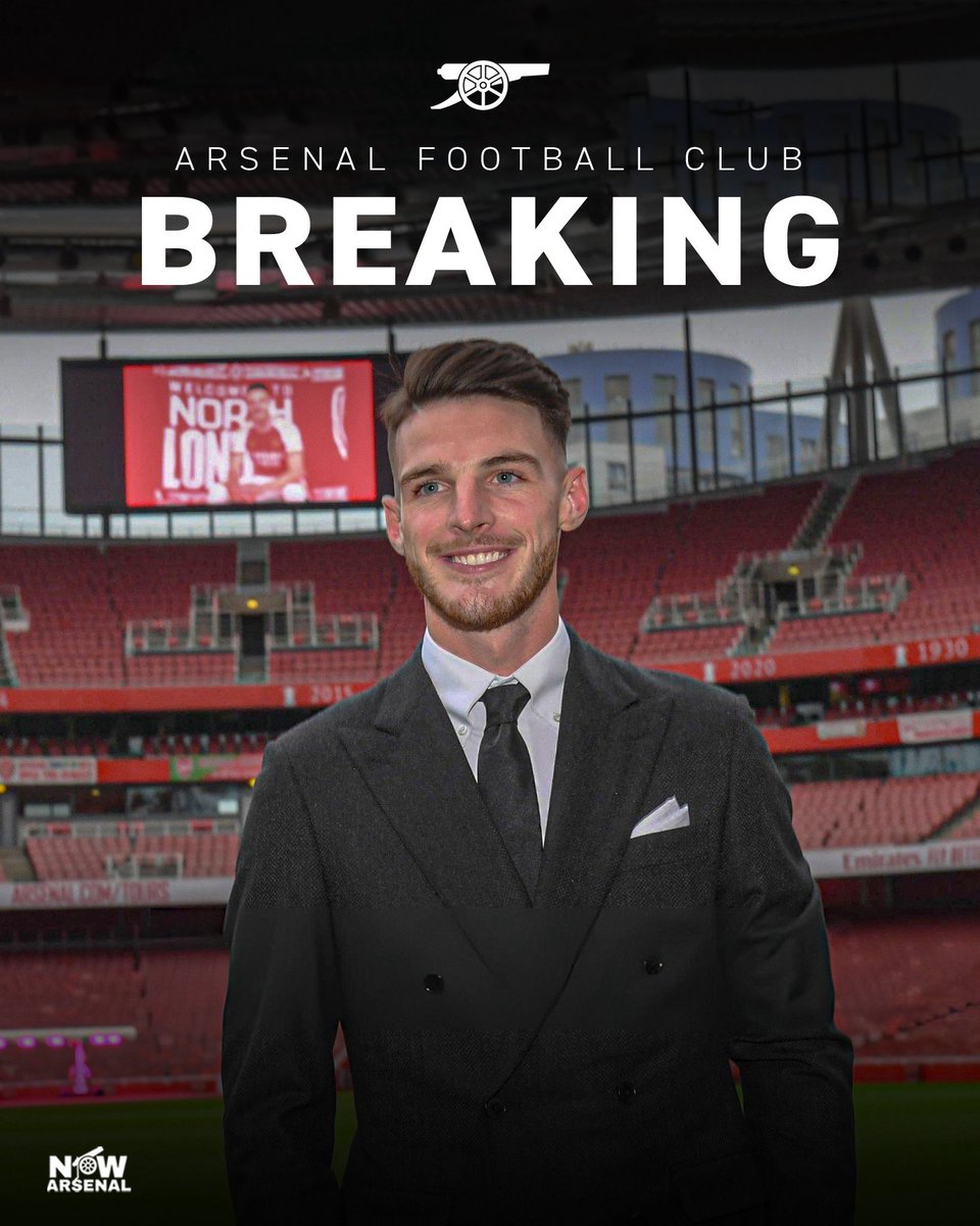 now_arsenaI's tweet photo. 🚨Declan Rice is set to sign a new long-term contract with Arsenal until 2031.

Mikel Arteta views the midfielder as one of the club’s most important assets. https://t.co/htUsbxBhfg