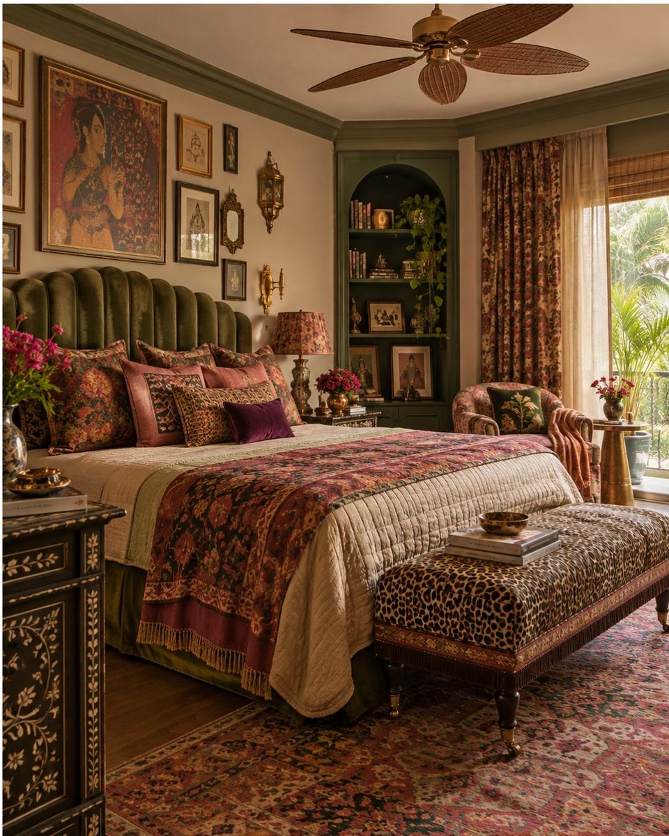 goodhomesindia's tweet photo. For the love of all things loud, bold and OTT, we bring to you eclectic maximalism... 
Images- AI generated

#Maximalism #EclecticStyle #BoldDesign #LoudAesthetics #OTT #AIArt #VisualFeast #CreativeChaos #VibrantColors #ArtisticExpression https://t.co/HOXvhuN0En