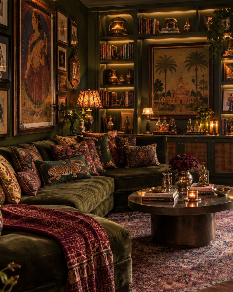 goodhomesindia's tweet photo. For the love of all things loud, bold and OTT, we bring to you eclectic maximalism... 
Images- AI generated

#Maximalism #EclecticStyle #BoldDesign #LoudAesthetics #OTT #AIArt #VisualFeast #CreativeChaos #VibrantColors #ArtisticExpression https://t.co/HOXvhuN0En