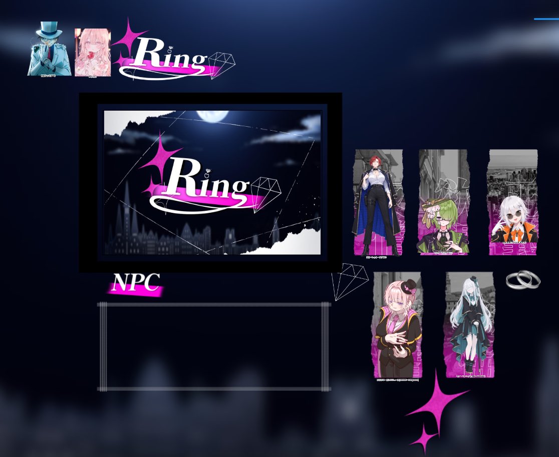 T08262000's tweet photo. TRPG｢Ring｣

KP:れるり

HO1:スカーレット・ルブラン
PL:リオスター
HO2:ミレナ・アンダーソン
PL:けんたい
HO3:白浜　秋来
PL:きつね
HO4:スリジエ・カンパニュール
PL:T
HO5:ミア・ユーハイム
PL:Terurukun

全員生還HappyEND!!
最後の方ずっと涙腺崩壊してました。 https://t.co/VN5rM7bhNH