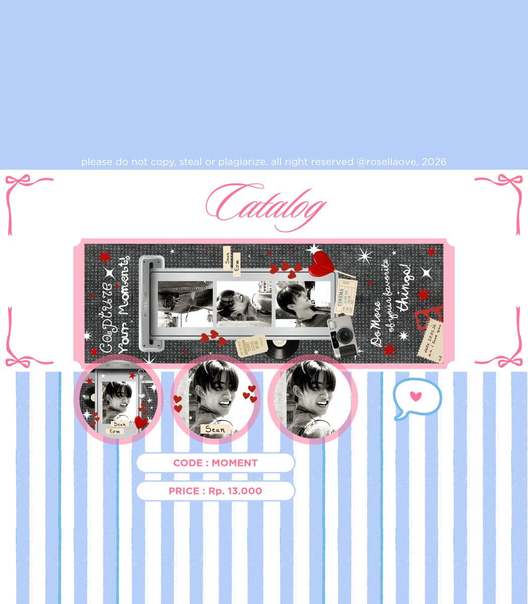 rosellaove's tweet photo. help repost please? thankies💓

hayi hayi! Rosella OPEN TITIP catalog 'MOMENT' dengan HARGA SPESIAL 10k aja (sudah dapat 1 header + 3 ava) loh😱

bisa untuk couple/squad juga yaa🙆‍♀️

kamu bisa pesan melalui reply/dm/tele!
optip spesial ditutup sampai aku rasa cukup😆🙌

#zonauang https://t.co/TRgFWNcSkv