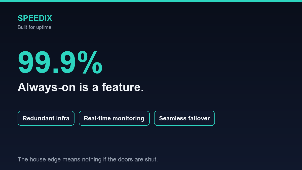 SpeedixAI's tweet photo. In gaming, downtime is revenue walking out mid-session — and trust that doesn't come back.

Speedix is built for uptime: redundant infra, real-time monitoring, failover players never feel.

The house edge means nothing if the doors are shut.

#CryptoGaming https://t.co/hG5r9tYnsG