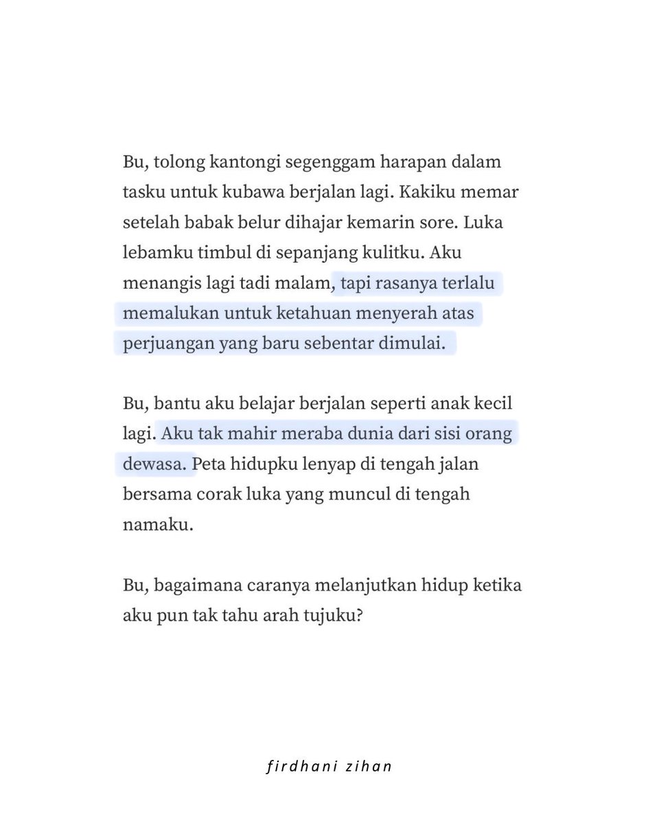 firdhanizihan's tweet photo. bu, mengapa hidupku tak punya arah tuju? https://t.co/bIr6iPDGPL