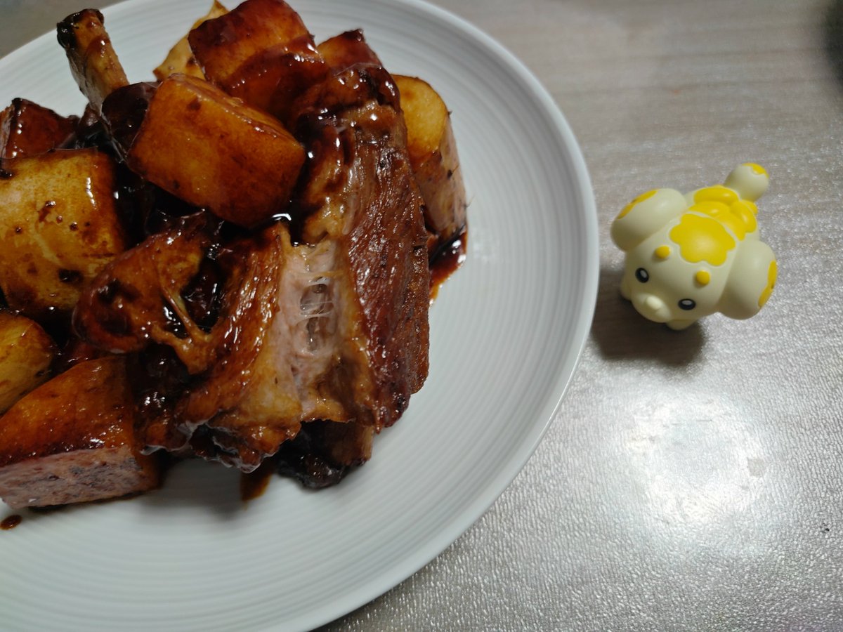 mocchi_eats's tweet photo. パピモッチの、自炊
(スペアリブの黒酢酢豚) https://t.co/mIIXBt5koD