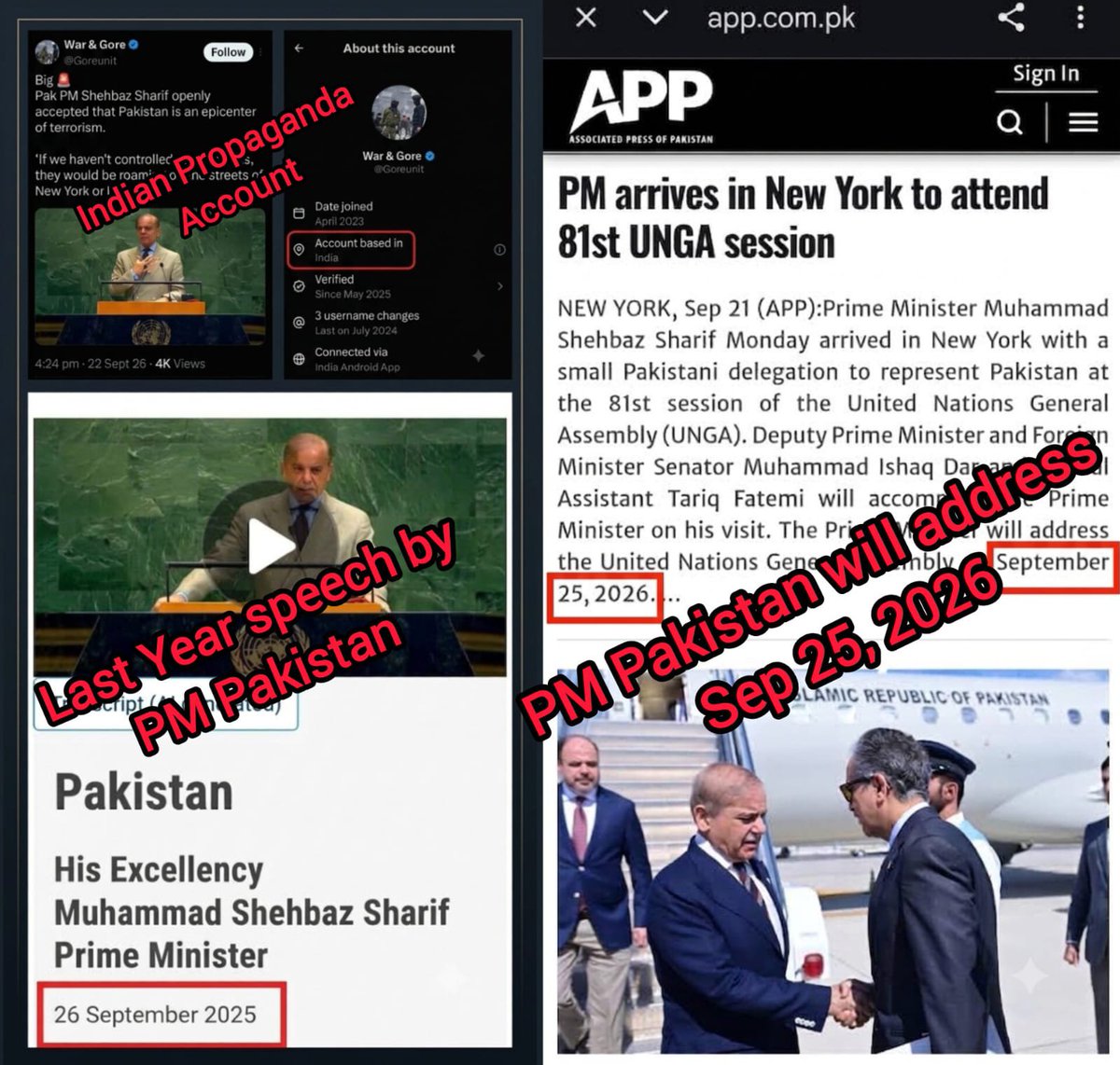 Fact Check: Misleading Claims About Pakistan's PM Statement Resurface Ahead of UNGA 2026!