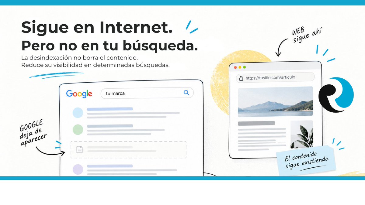 ReputationUP1's tweet photo. Desindexar no es borrar: el contenido sigue online, pero puede dejar de aparecer en ciertas búsquedas.

Andrea Baggio y Juan Ricardo Palacio Escobar explican cómo reducir su visibilidad.

https://t.co/mrHdVpbJEF 

#ReputationUP #Desindexacion #ReputacionOnline https://t.co/yFS6WCETKW