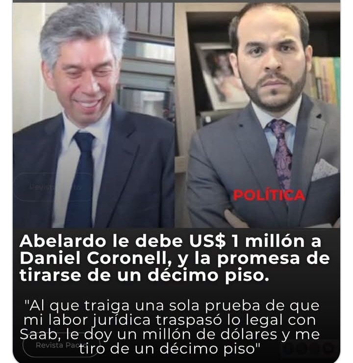 Mile06426923's tweet photo. Señor Abelardo De La Espriella espero le pague el millón de dólares a Daniel Coronell y se tire del décimo piso de un edificio, así Colombia y el mundo se darán cuenta que usted es un hombre de palabra y no un mentiroso. https://t.co/FIsRbvRN8b