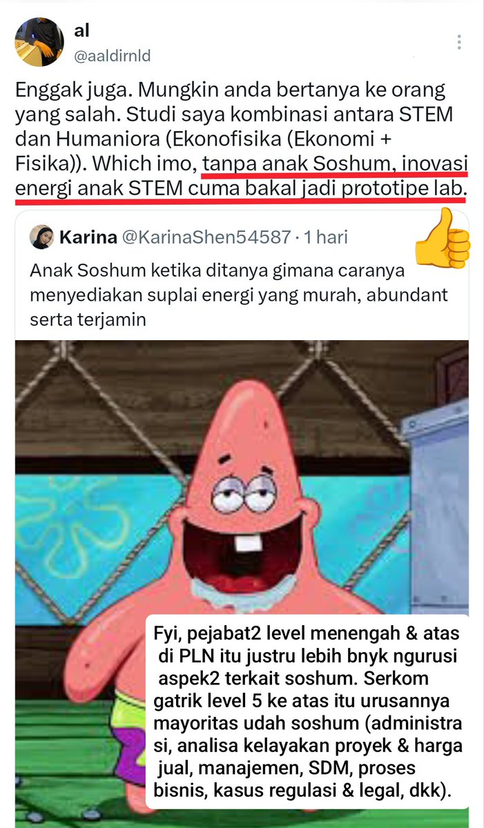 gumpnhell's tweet photo. Ini yg ane bilang. Ngomongin energi itu gak bisa sekedar ngomongin teknologi doank seolah berdiri sendiri. Faktornya bnyk apalg aspek sospol. Jd multidisiplin.

Ente mungkin kaget klo tau ketua asosiasi energi surya Indonesia dari D3 Bahasa Inggris &amp; karir awal di bank. 🤣 https://t.co/jjW1rGbZQz
