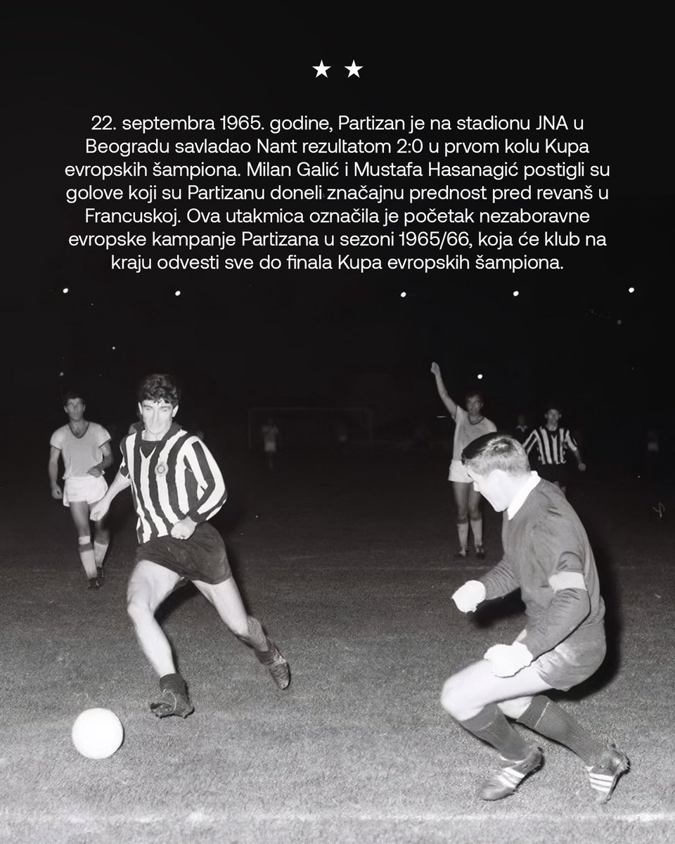 FKPartizanBG's tweet photo. Na današnji dan, davne 1965. godine, Partizan je krenuo u evropski pohod koji je na kraju rezultirao čuvenim finalom Kupa evropskih šampiona. 

Ponosni na svoju istoriju! ⚫️⚪️

#FKP | #MeniJeVredan🖤🤍 https://t.co/RWO85AWxyx