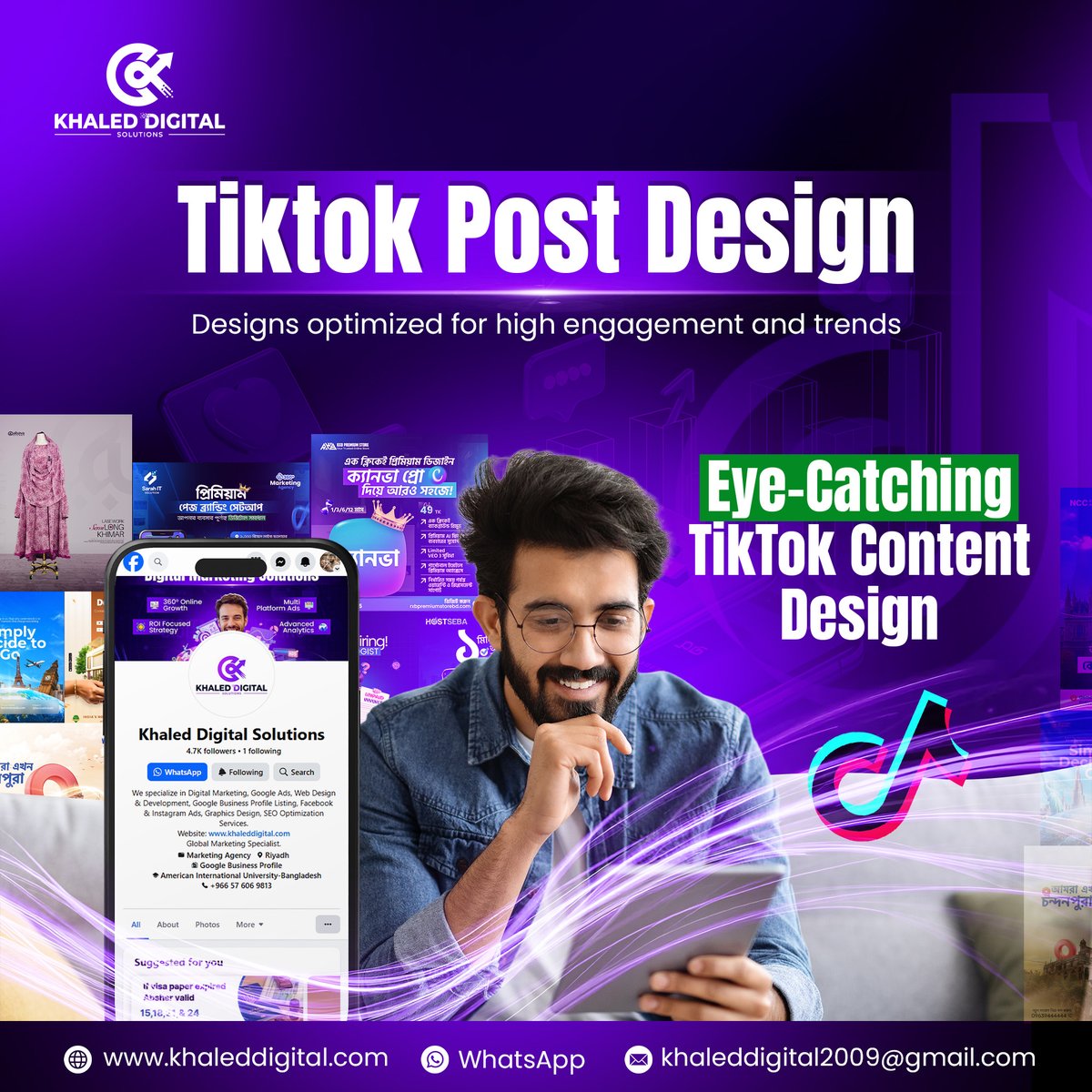 khaleddigitals's tweet photo. Want to level up your TikTok content? 🚀

Eye-catching visuals and trend-optimized designs are key to high engagement! We design custom graphics to make your brand stand out.

📩 DM or WhatsApp us to get started!🌐 https://t.co/iyw7rNo5hL
#TikTokDesign #GraphicDesign https://t.co/0R9W6aqzXX
