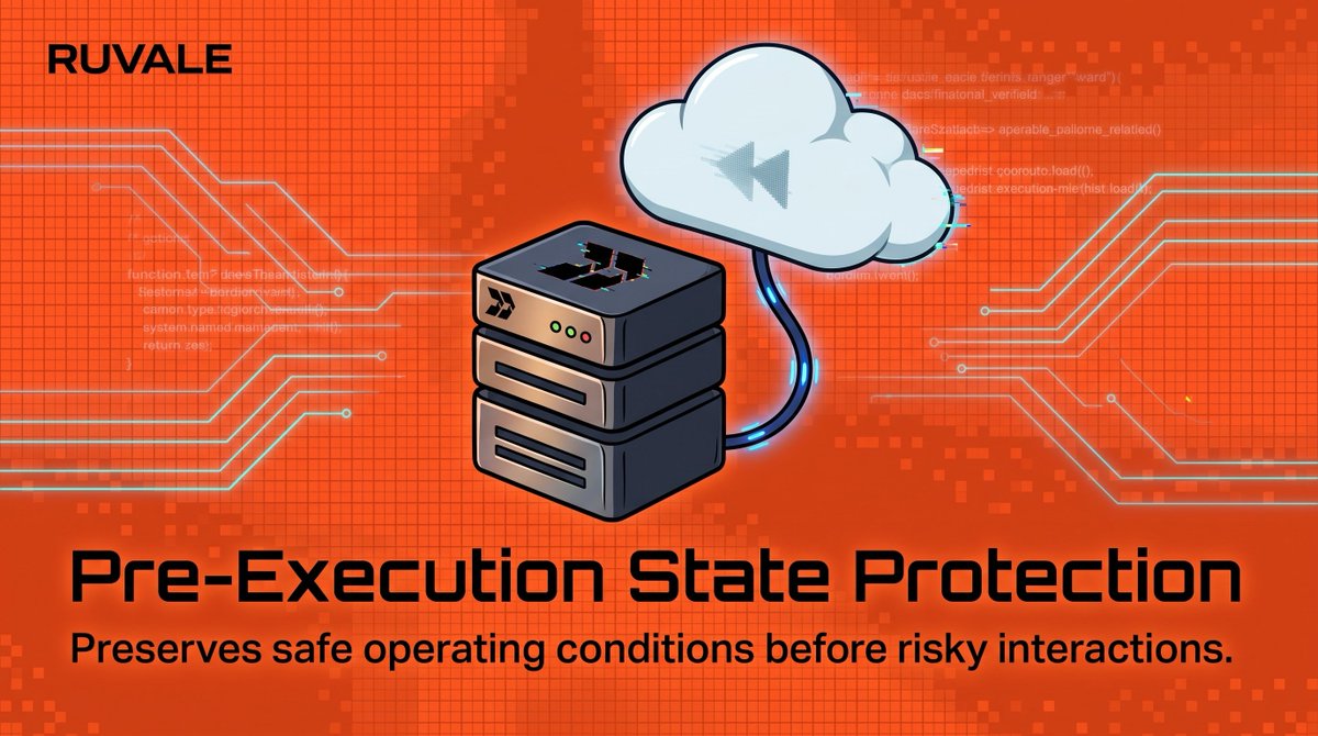 RuvaleFlow's tweet photo. Protection starts before execution.

Ruvale preserves a safe operating state before an AI agent enters risky interactions, creating a trusted checkpoint that can be used if external content later compromises its context. https://t.co/FBs3USyUHp