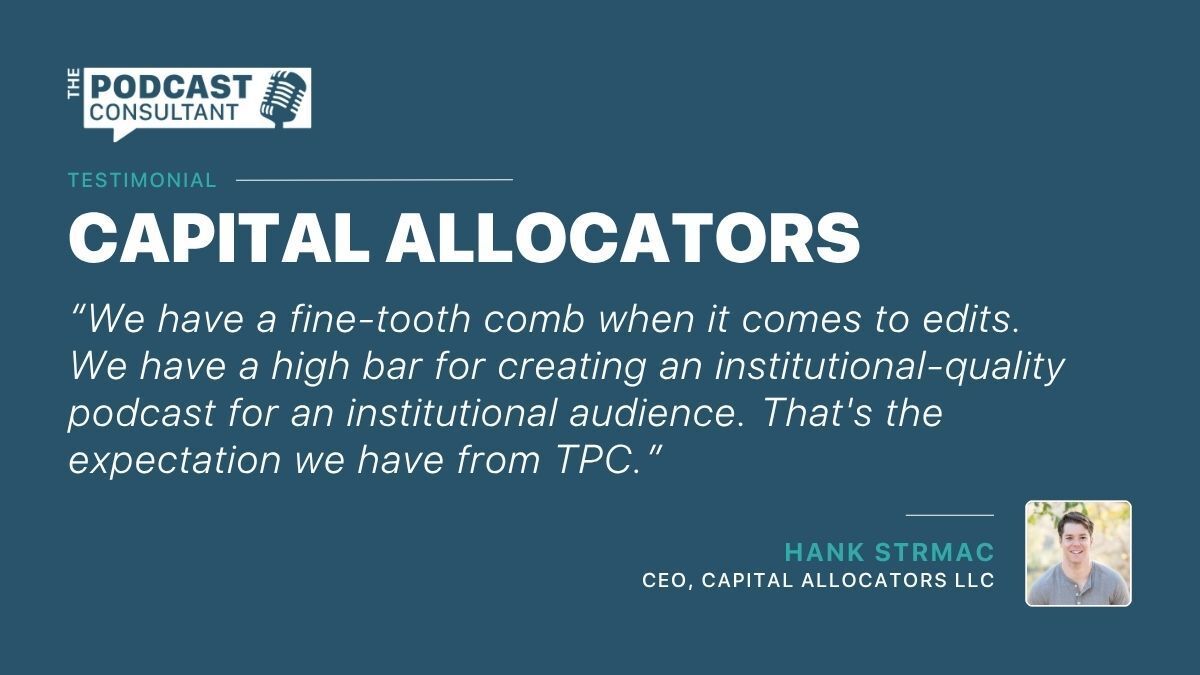 podconsultant's tweet photo. For anyone looking for the combination of high-quality finance content and polished audio production, Capital Allocators is a top recommendation! https://t.co/JiwYAWsgfT