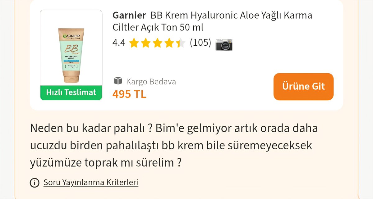 wbassiyiyonmu's tweet photo. @GarnierTurkiye  50 ML ÜRÜN 500 TL BU FİYAT GERCEK Mİ YÜZÜMÜZE TOPRAK MI SÜRELİM? https://t.co/YiXyppEsm2