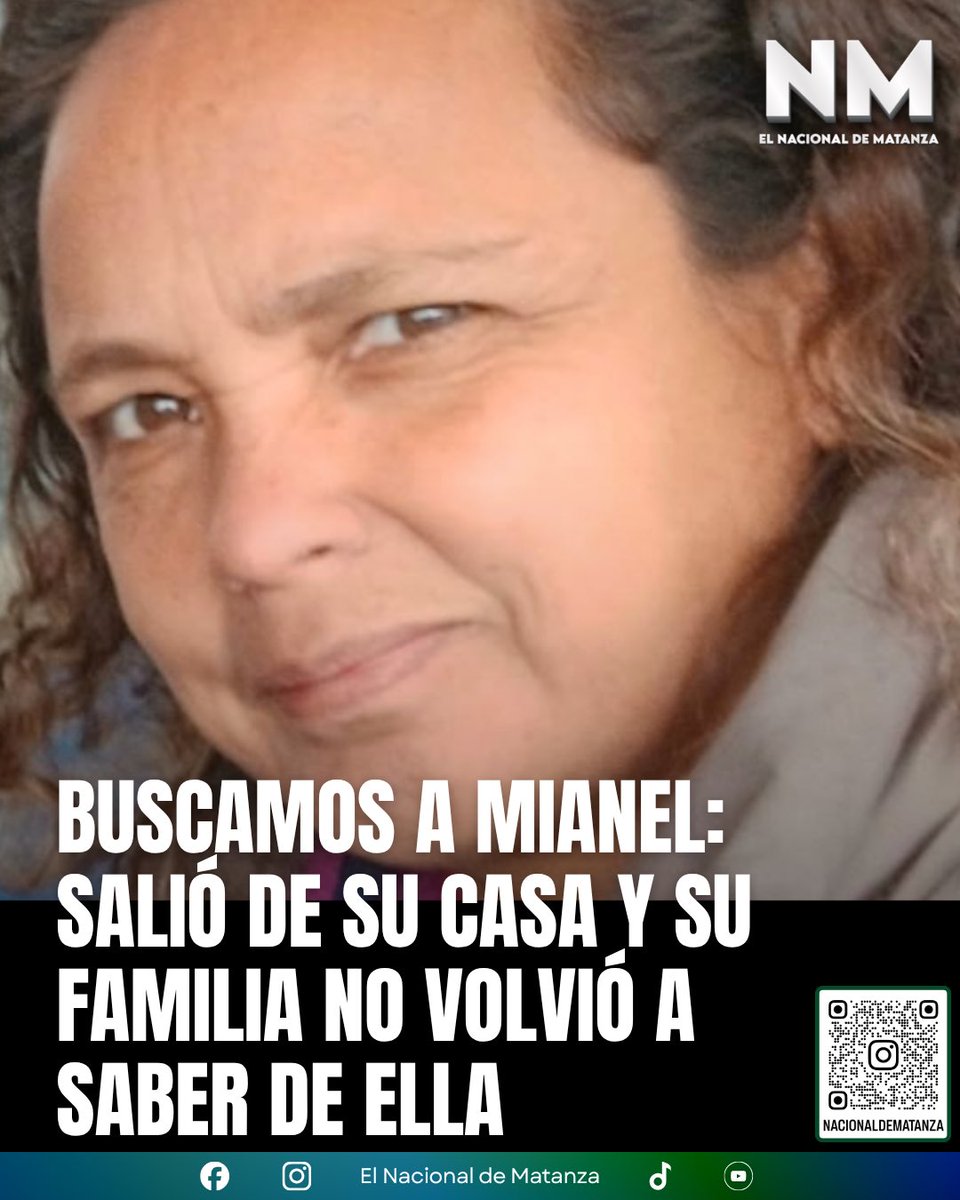 NacionalMatanza's tweet photo. 🙏  VIRREY DEL PINO: SU FAMILIA BUSCA A MIANEL DESDE HACE MÁS DE UNA SEMANA

La familia de Mianel Rodríguez, a quien también llaman “Mia”, continúa buscándola desde el domingo 13 de septiembre.

Ese día, alrededor de las 11:20, una cámara de una parada segura registró el momento en que subió a un colectivo de la línea 88, sentido a Capital, a la altura del kilómetro 45 de la Ruta 3, en Virrey del Pino.

Desde entonces, su familia no volvió a tener noticias de ella y hasta el momento no pudieron establecer en qué lugar descendió del colectivo.

Mianel mide aproximadamente 1,50 metro, tiene ojos marrones y cabello oscuro, con rulos, hasta los hombros. Responde también al nombre de Mia.

Su familia explicó que presenta retraso madurativo y necesita tomar diariamente medicación para controlar sus convulsiones y continuar además con su tratamiento de tiroides, por lo que encontrarla cuanto antes es especialmente importante.

🙏 Si alguien la vio, cree haberla reconocido o tiene cualquier información que pueda ayudar a reconstruir su recorrido, puede comunicarse con el 911 o acercarse a la comisaría más cercana.

COMPARTIR TAMBIÉN AYUDA. SU FAMILIA LA ESTÁ ESPERANDO.