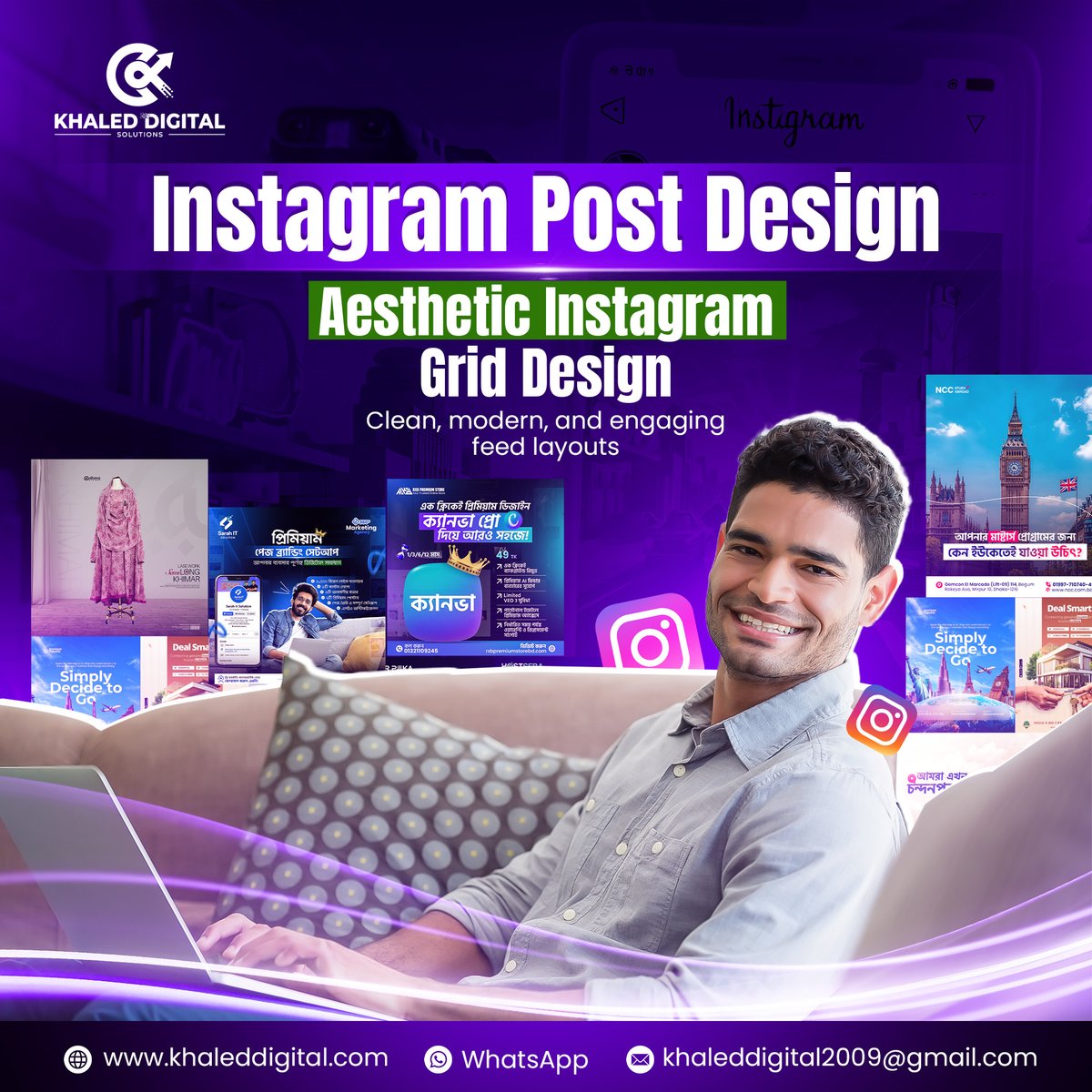 khaleddigitals's tweet photo. Want your Instagram feed to stand out? 🎨✨Khaled Digital Solutions brings you Aesthetic Instagram Grid Designs—clean, modern, and engaging feed layouts for your brand! 🚀   Transform your profile today! 📲🌐 https://t.co/iyw7rNnxsd
#InstagramGrid #GraphicDesign #KhaledDigital https://t.co/Z1c4hiysB0