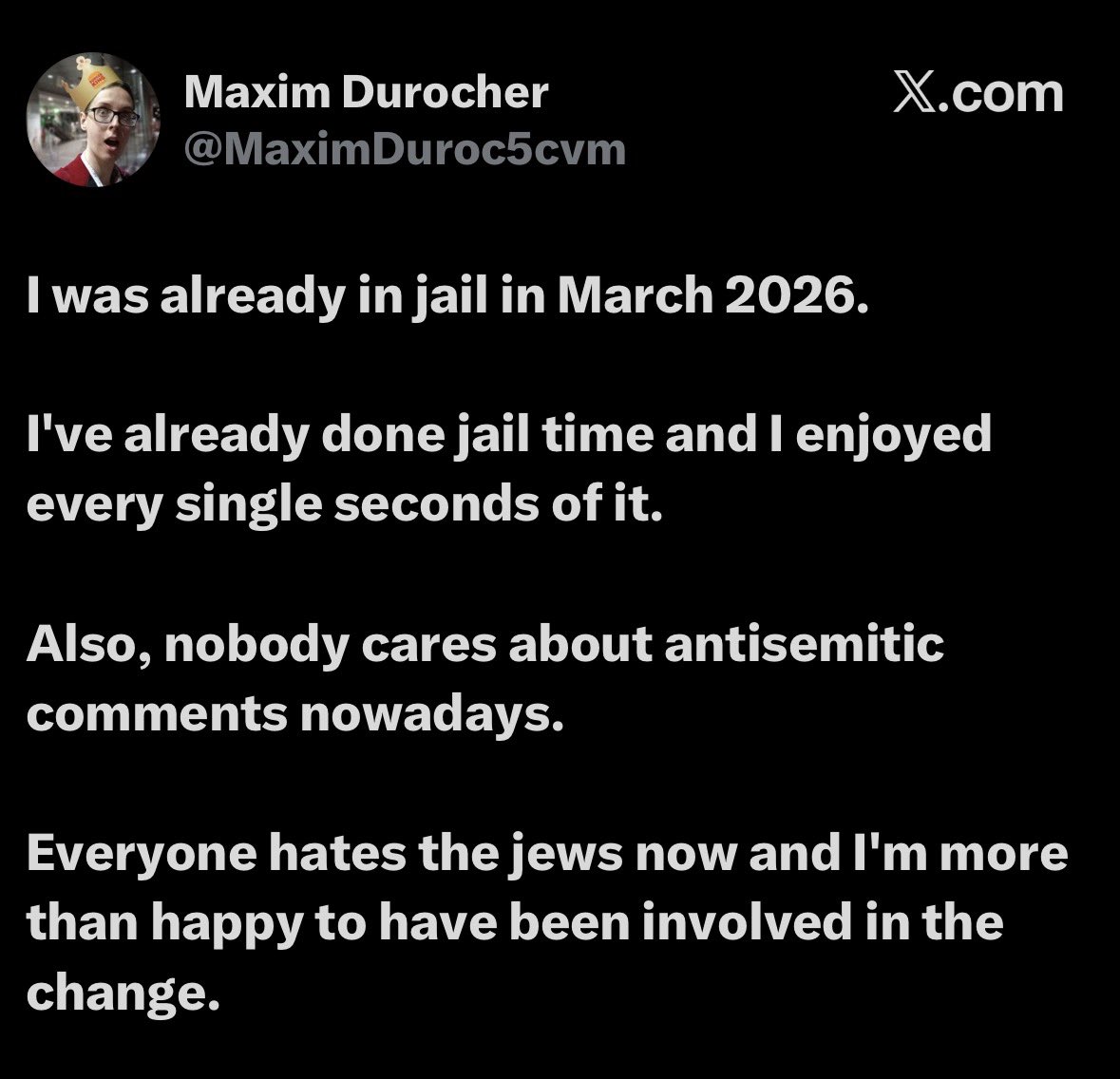 TheZombyPop's tweet photo. I’ve a feeling you’ll be going back @MaximDuroc5cvm Good job you’re all about that prison life. 
Should be fun for you. 
😭😭😭👍🤘👌 https://t.co/qu7xDxd3sK