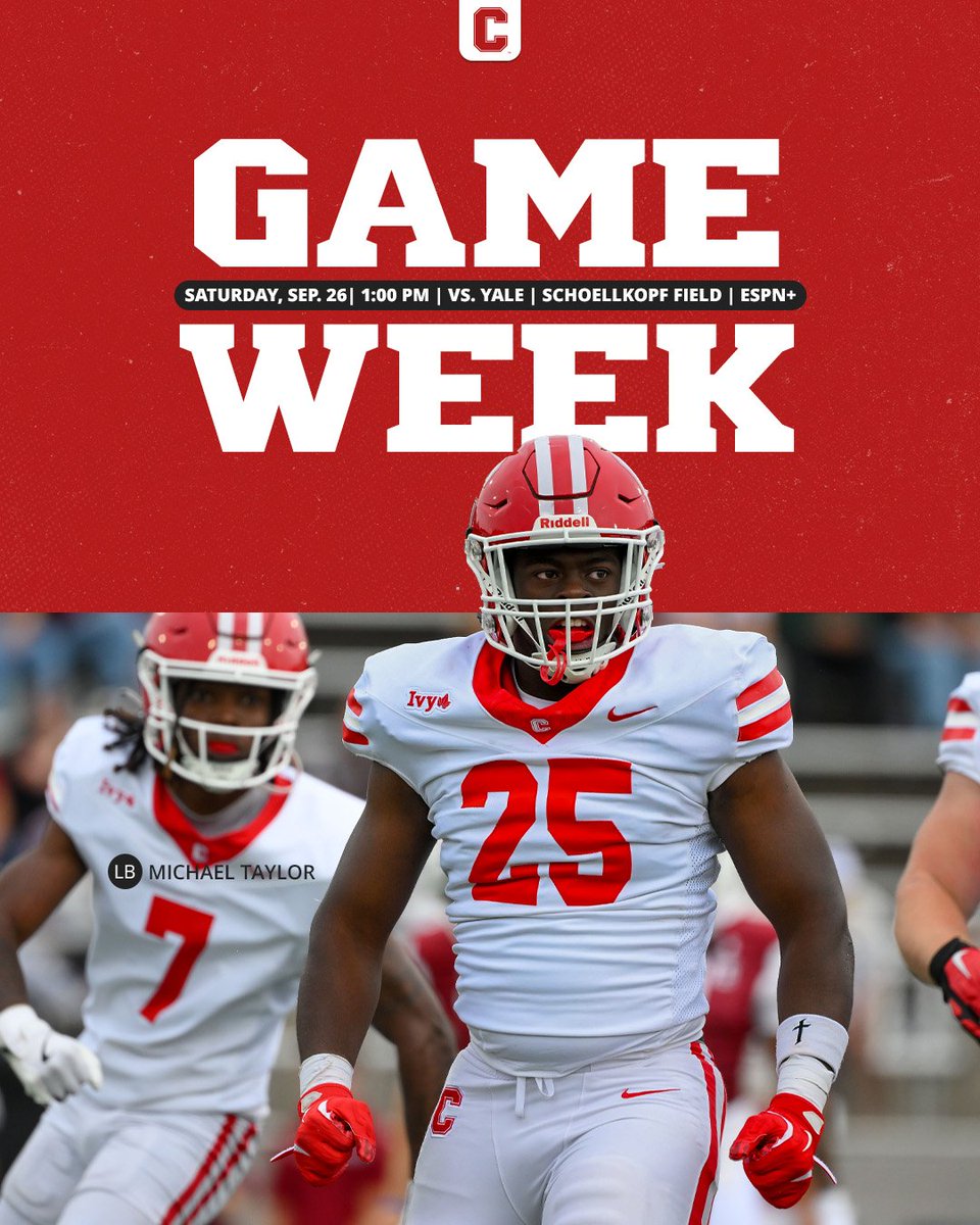 CornellSports's tweet photo. HOME OPENER 🔜

🗓️ Sat, Sept. 26 | 1 PM
📍 Schoellkopf Field | 📺 ESPN+

#YellCornell 🐻 | @BigRed_Football https://t.co/EaaZSB8TdW