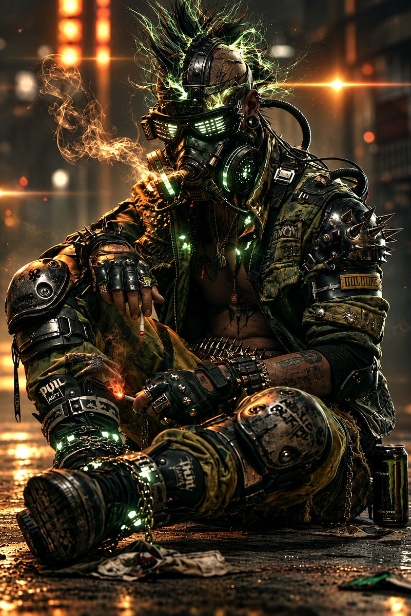 layjavidor's tweet photo. Monster.

#cyberpunk #gasmask #neongreen https://t.co/w8nJbD4LAr