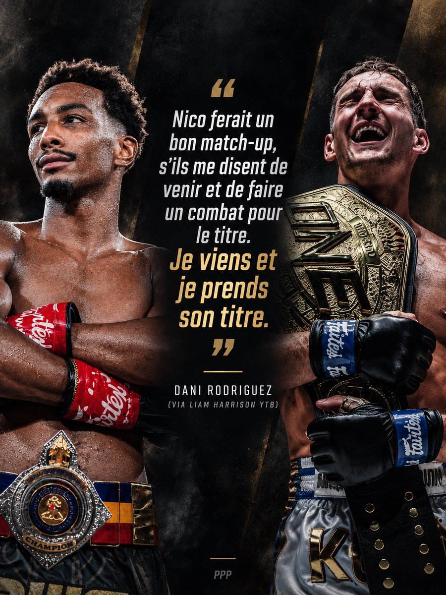 Parlons_PP's tweet photo. Nico Carrillo 🏴󠁧󠁢󠁳󠁣󠁴󠁿 vs Dani Rodriguez 🇨🇭🇩🇴 ?!

Dans une itw accordé à @LiamBadco 🎤, Dani avoue qu’affronter Nico est un combat qui l’intéresse. Que si le ONE l’appelle: “je viens et je prend sa ceinture 🥶”. Muay Thai 4oz ou stadium, svp entendez-vous et donnez au peuple ce pain 🙏 https://t.co/aRauiIc3TF