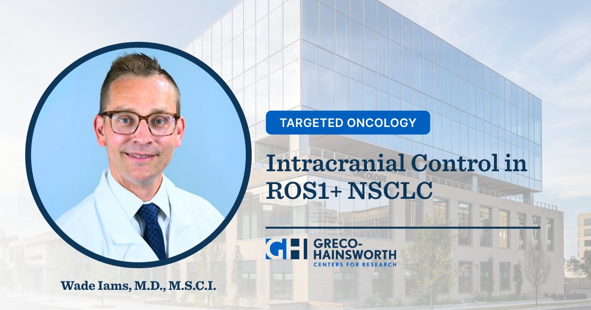 GrecoHainsworth's tweet photo. Dr. Wade Iams, Director of Lung Cancer Research at GHCR, discusses intracranial control in ROS1+ NSCLC and how targeted treatment strategies may help delay brain radiation in select patients.

Watch here🔗 https://t.co/CaheAyCkIF

#LungCancer #NSCLC #ROS1 https://t.co/yrhIuFLLDG