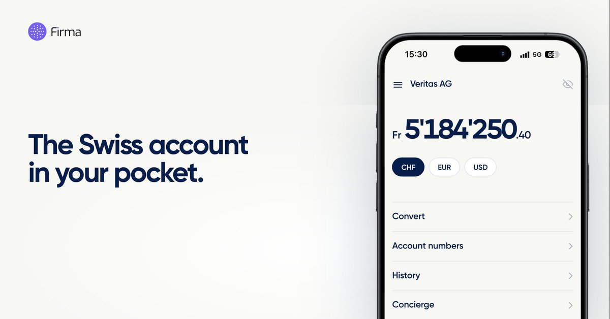 firmacash's tweet photo. We're super excited to publicly announce Firma Corporate accounts for innovative Swiss businesses.
https://t.co/NqEdLfuEWC

Instead of being in compliance queue for 3+ months, our average onboarding time is 2 business days. Get access to your own CHF, EUR, USD corporate account numbers. 

While others charge 2%+ on volumes, Firma takes none of it. Perfect for finance companies, neobanks, and remittance businesses where volume fees are not an option. 10K or 1M in, it's the same. 0%.

And best of all, no annual commitments, just pay month to month, or cancel anytime. 

Add funds with digital assets, stablecoins or bank transfers from your clients. Send domestic and international bank payments from Switzerland via SIC, SEPA for EU and SWIFT for international payments. Your US account are local rails, giving you access to FedWire and ACH (no US residency required). Firma to Firma is instant and free.

If that's not exciting enough, use Firma Corporate APIs to automate your flows, treasury and payments. Balance currencies, execute mass-payouts to local rails. Perfect for bulk payroll, technology companies and even agentic payments running on Claude, Grok or anything that can make a HTTP call.

Start today at https://t.co/NqEdLfuEWC. Simply hit apply now, check-out with Apple Pay/Cards or USDC.
We'll get you verified and onboarded. Your payment is credited to your first month with us!

PS: Get a 25% discount code for your first month by filling out the discount pop-up, when you land on the site.

PPS: Firma is proudly NOT a bank. We're a Swiss-regulated financial technology company (Swiss SRO member) leveraging the power of blockchain, our stablecoins, and infrastructure, together with leading bank partners, which provide regulated banking services, like corporate accounts. Onboarding is subject to verification. For Swiss businesses registered on Zefix only.