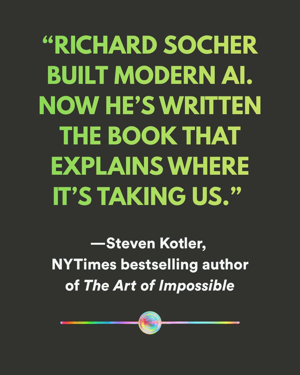public_affairs's tweet photo. Happy publication day to THE EUREKA MACHINE by @RichardSocher! 

Essential reading for anyone curious about what the AI future will hold, THE EUREKA MACHINE reveals the foundation for a coming era of supercharged scientific discovery. 

https://t.co/qrmU1ia98r https://t.co/uUfCYloSbM