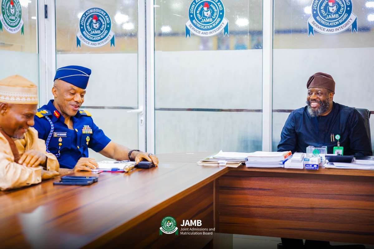 jamb_hq's tweet photo. Strengthening Institutional Partnerships

The Registrar, Prof. Segun Aina, received a delegation from the Defence Industries Corporation of Nigeria (DICON) for discussions around areas of mutual interest and potential collaboration.

The engagement provided an opportunity to explore ways both institutions can strengthen cooperation and contribute to more effective systems and service delivery.

Stronger partnerships. Shared purpose. Better outcomes.

#JAMB #DICON #JAMBUpdates #Partnerships #ServiceDelivery