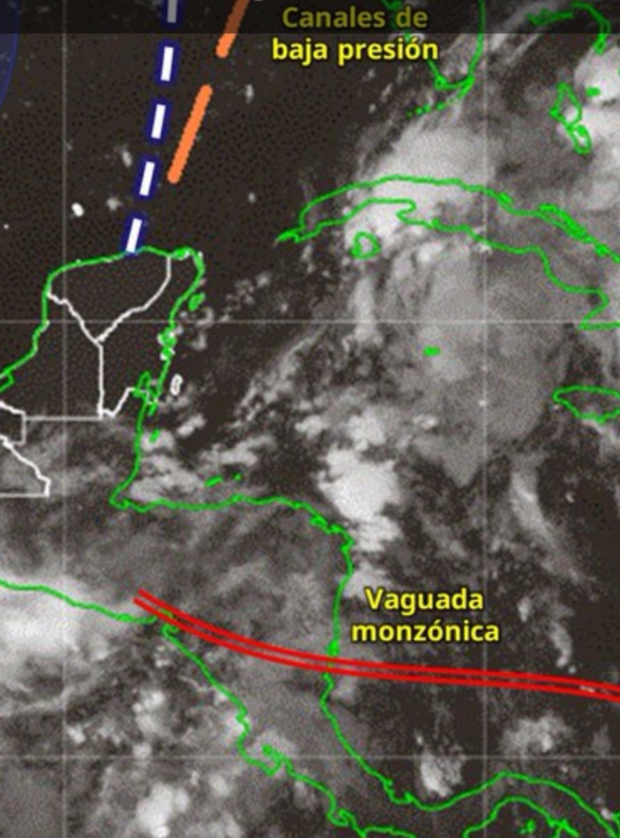 prjcx_fdn's tweet photo. Martes 
La vaguada monzonica se posiciona sobre El Salvador, mientras el Huracán Polo recorre el Pacífico.
Inestable y caluroso, con probables lluvias nocturnas.
MIN 21/MAX 32°C https://t.co/jKfuGPTFY6