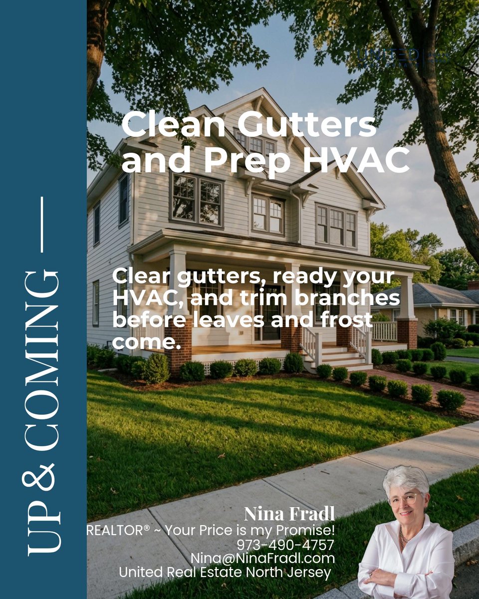 NinaFradl's tweet photo. Smart #SussexCounty homeowners use late summer to seal air leaks, clean gutters, prep HVAC, and trim branches, before leaf drop and early frosts set in. ππ
#SussexCountyNJ #NJRealEstate #YourPriceIsMyPromise #UnitedRealEstate #SussexCountyRealtor https://t.co/pCWJqtszRI