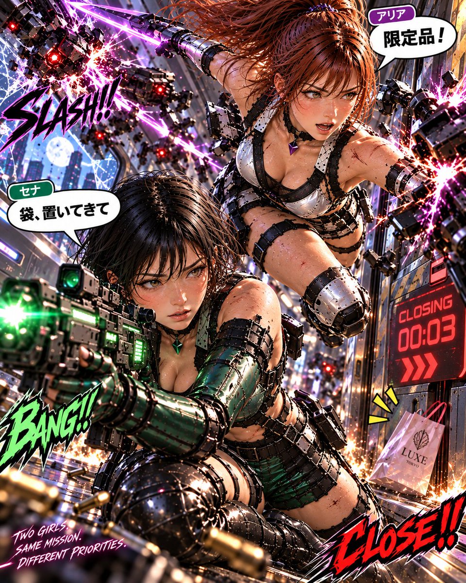 CODEFOURtuya's tweet photo. #アリアとセナ #AIart https://t.co/0UhXiCvSnA