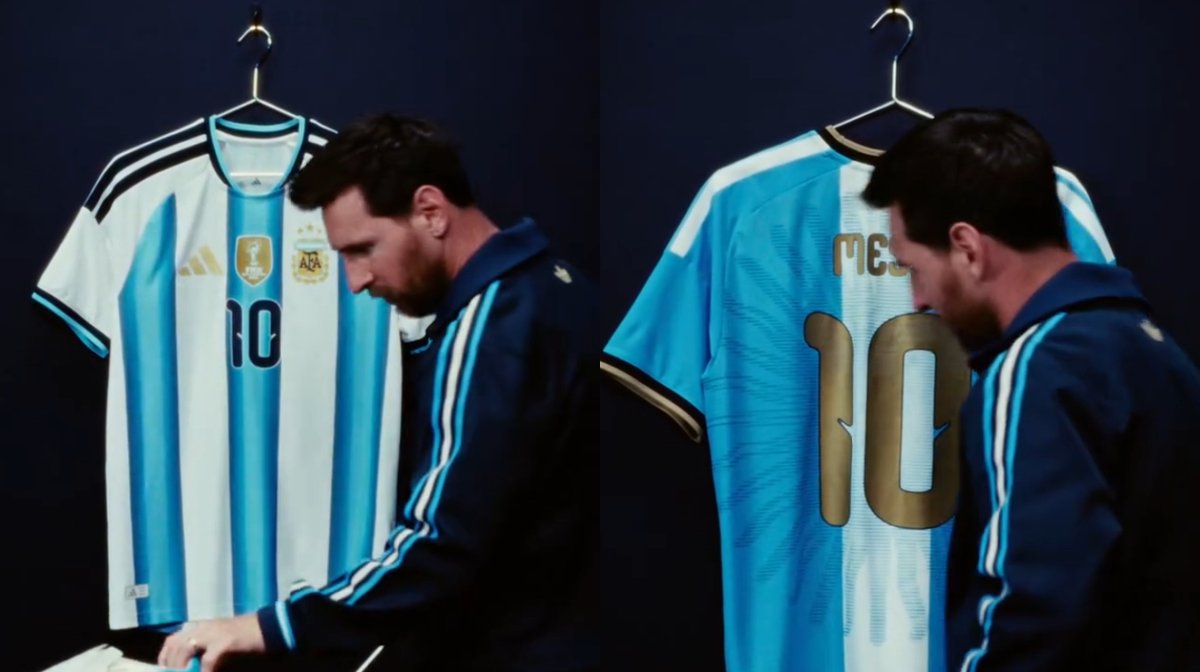 radiofmeclipse's tweet photo. #Deportes | Lionel Messi mostró la camiseta especial que usará en su partido despedida de la Selección argentina: “Último partido… Una camiseta para toda la vida”, escribió el astro rosarino en las redes sociales.
#UltimoPartido #LionelMessi #Messi #SeleccionArgentina https://t.co/tOxuxnnvCd