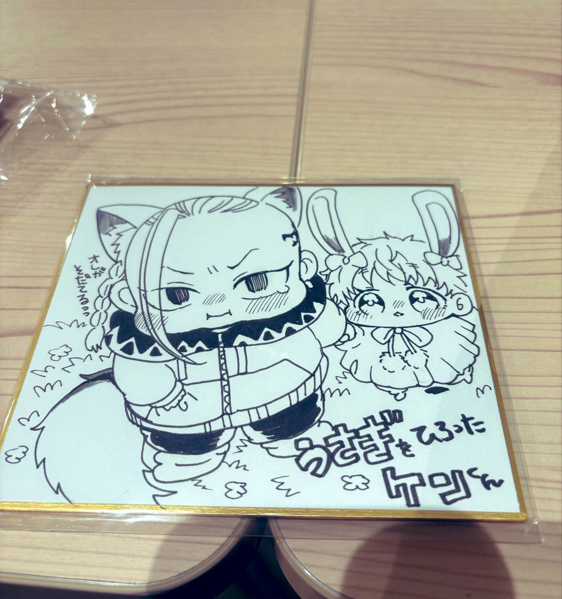 kogekogeshouyu's tweet photo. お土産に描いたドラ武♀色紙🐰 https://t.co/4lDZv4cMQB
