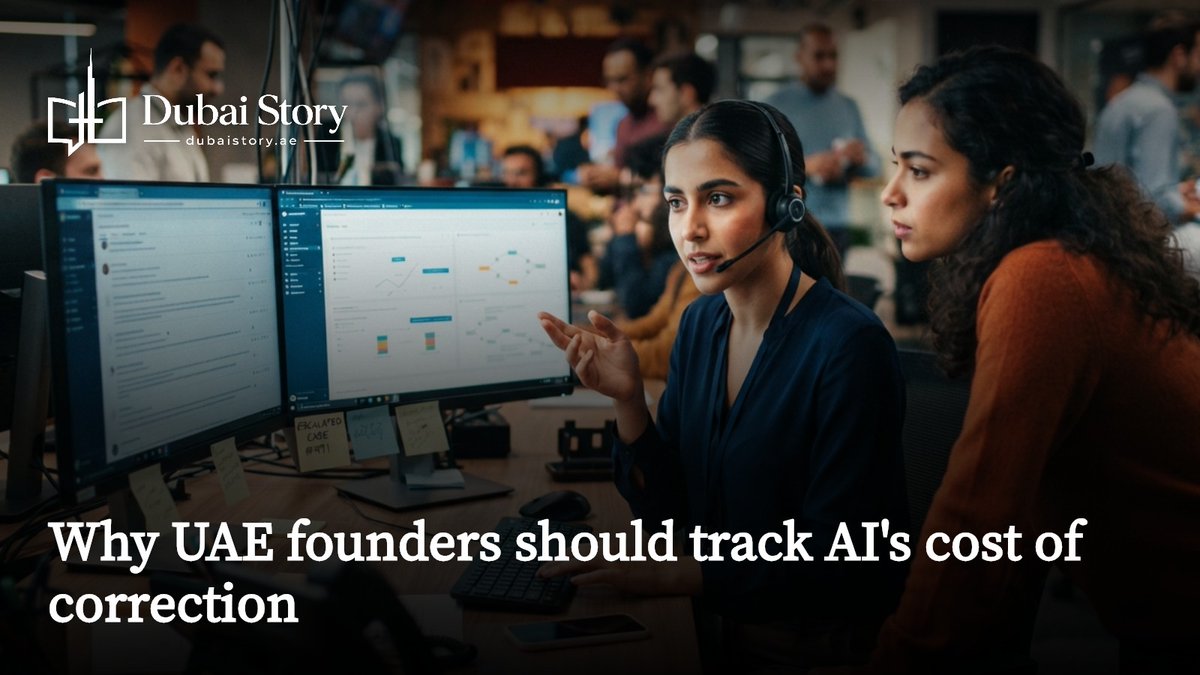 dubaistoryae's tweet photo. Why UAE founders should track AI's cost of correction

Sadek El Assaad explains why Dubai startups scaling AI in customer operations must track the hidden cost of correction, not just speed gains. https://t.co/TxAevl3YWF