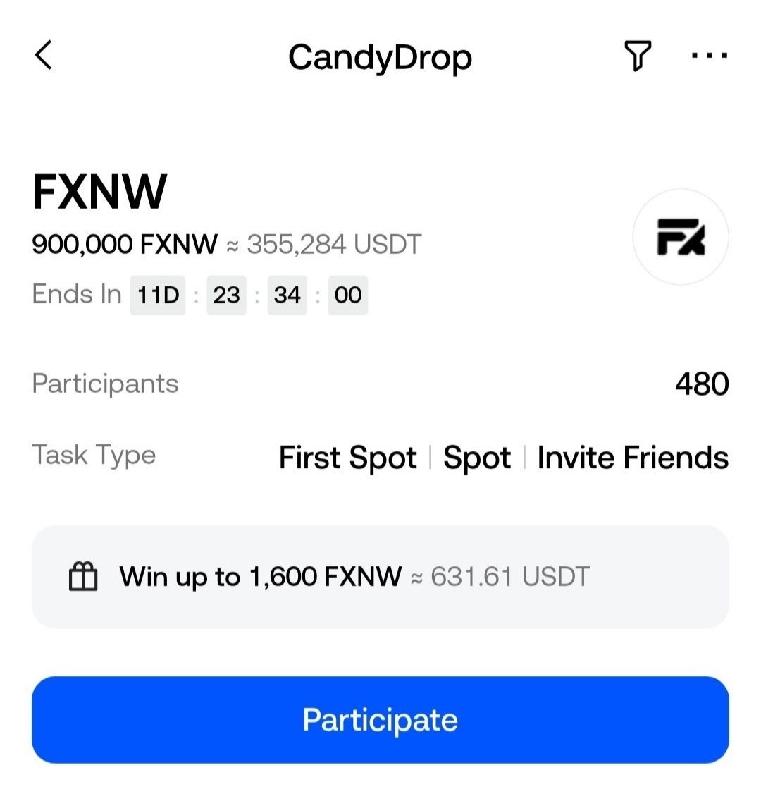 AntorUltra_Pro's tweet photo. 🎁https://t.co/q3AB4wrtno CandyDrop 
💰Get 100 FXNW ~ 38$ 
🎉First 1,000 USER

▶️ Signup Link :-https://t.co/mF98rq6MKh

- Create Account, KYC &amp; Register
- Do 800$ Spot Trade On FXNW
- Done
 
#gate.io #Airdrop #Reward #Crypto 
#candydrop https://t.co/2ge8BRWOss