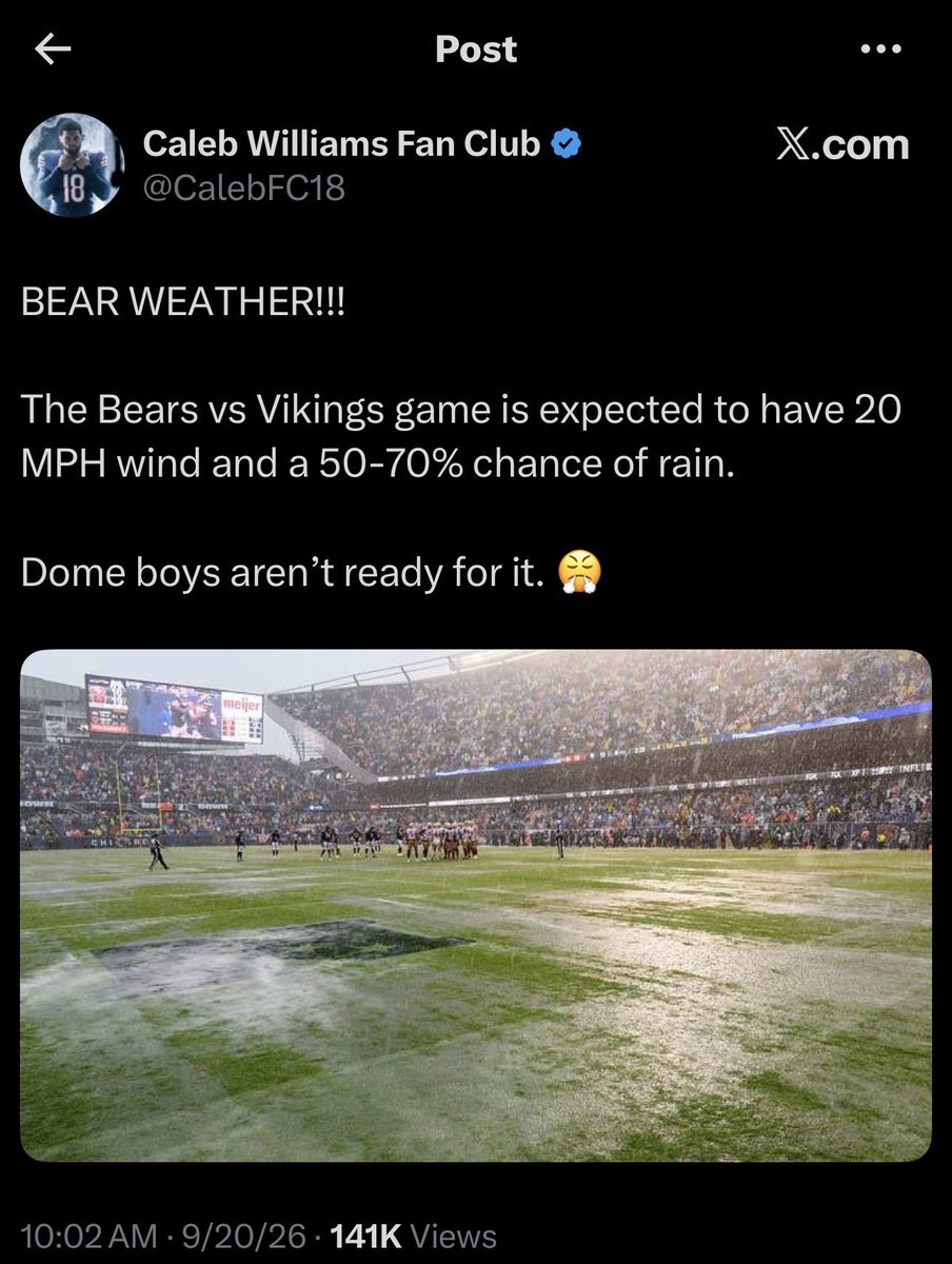 ItsJamesLiv's tweet photo. @Ganger35948878 @jimmyrussle1990 @Air_Williams18 @Vikings You should go inform the other bear fans about that then 🤷🏻‍♂️ https://t.co/gV9iYoGITh