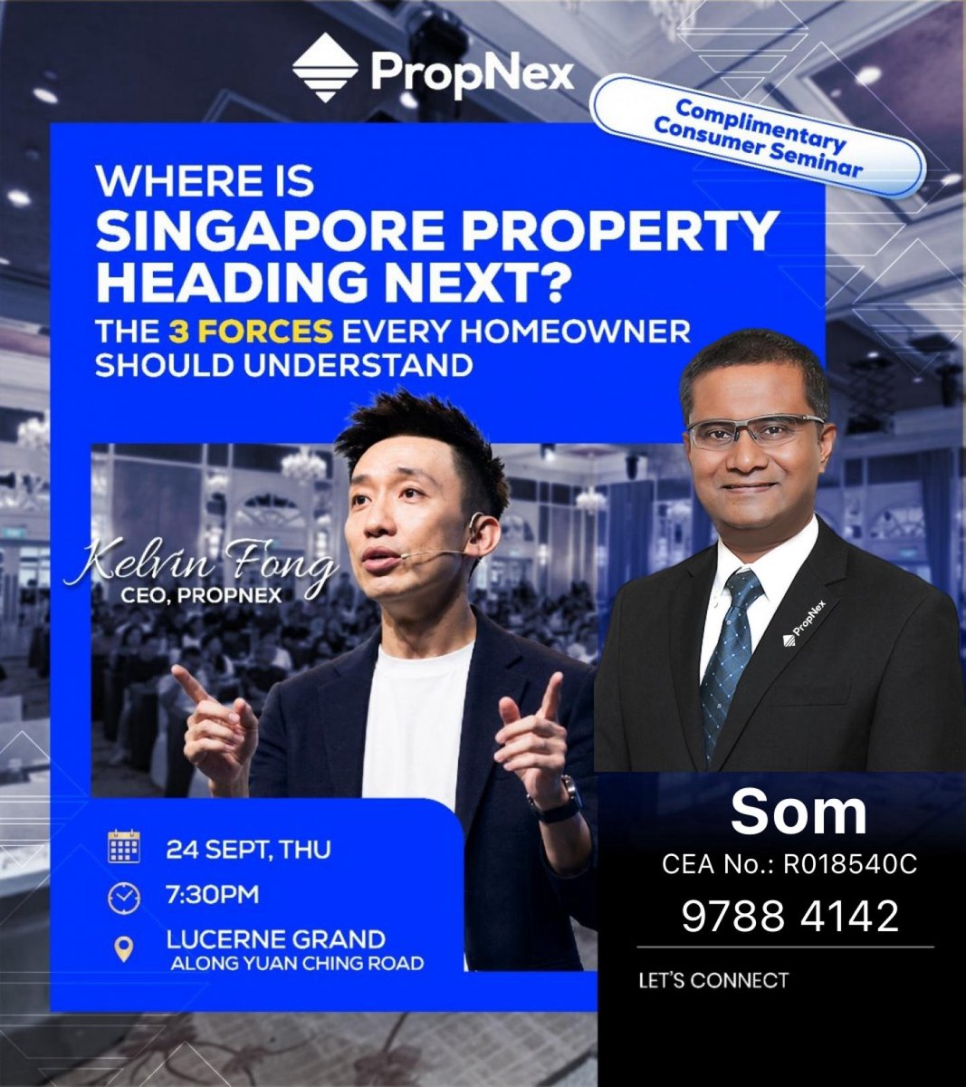 Som_giri's tweet photo. 🌟 Join us at the seminar: "Where Is Singapore Property Heading Next? The 3 Forces Every Homeowner Should Understand" 🌟

🏢 Venue: Lucerne Grand, along Yuan Ching Road
📅 Date: Thursday, 24 September 2026
🕢 Time: 7.30 PM

Limited Seats Register now: 
https://t.co/Dfrfj1UMDN https://t.co/Xk0dhh8Nvy