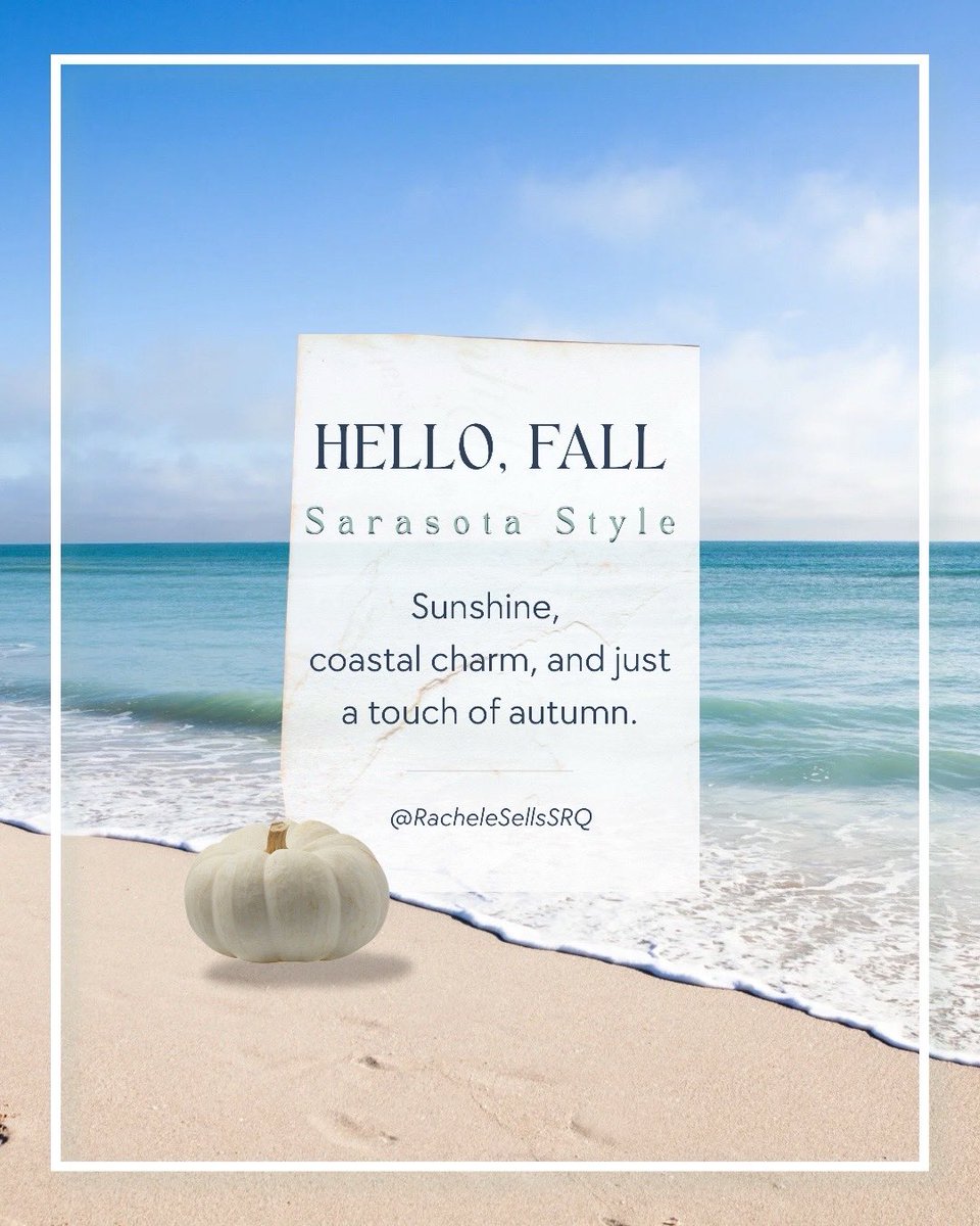 RacheleSellsSRQ's tweet photo. Officially fall — Sarasota style. 🍂🌴
No sweaters or changing leaves here, but cooler mornings, beautiful evenings, and a little pumpkin spice still make the season feel special.

A fresh season… and maybe even a new place to call home. 🏡✨

#Sarasota #Autumn #Floridaliving https://t.co/MAgxVgKE5p
